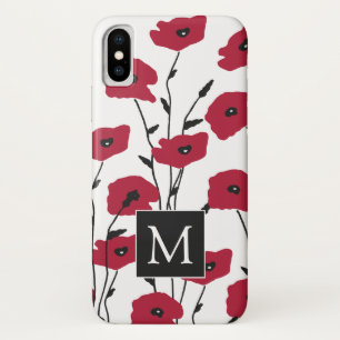 Capa Para iPhone Da Case-Mate Padrão Moderno de Poppies Monogramas
