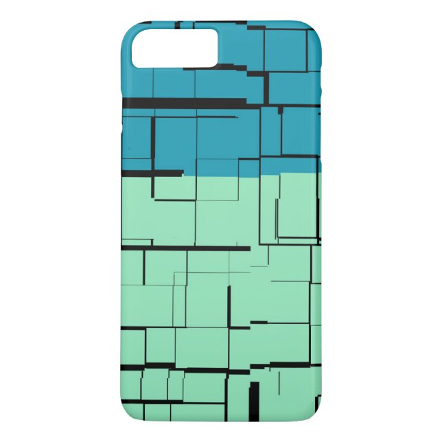 Capa Para iPhone, Case-Mate Padrão Moderno Verde Azul Aqua (Verso)
