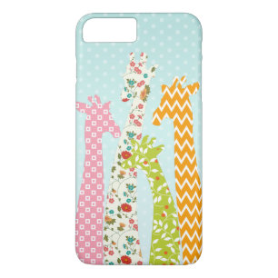 Capa iPhone 8 Plus/7 Plus Padrão Pastel Preenchido 4 Girafas iPhone 7 Plus