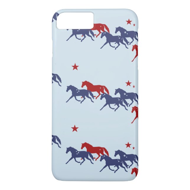 Capa Para iPhone, Case-Mate Padrão Patriótico de Cavalos Trotados (Verso)