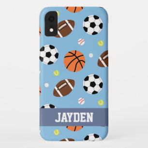 Capa Para iPhone XR Padrão Personalizado com Tema de Esportes com Bola