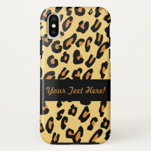 Capa Para iPhone X Padrão Personalizado da Pele do Leopardo