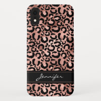 Padrão rosa Gold Foil Cheetah - Nome Personalizado