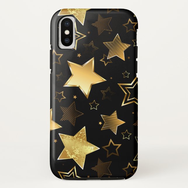 Capa Para iPhone, Case-Mate Padrão sem costura com estrelas de Ouro (Verso)
