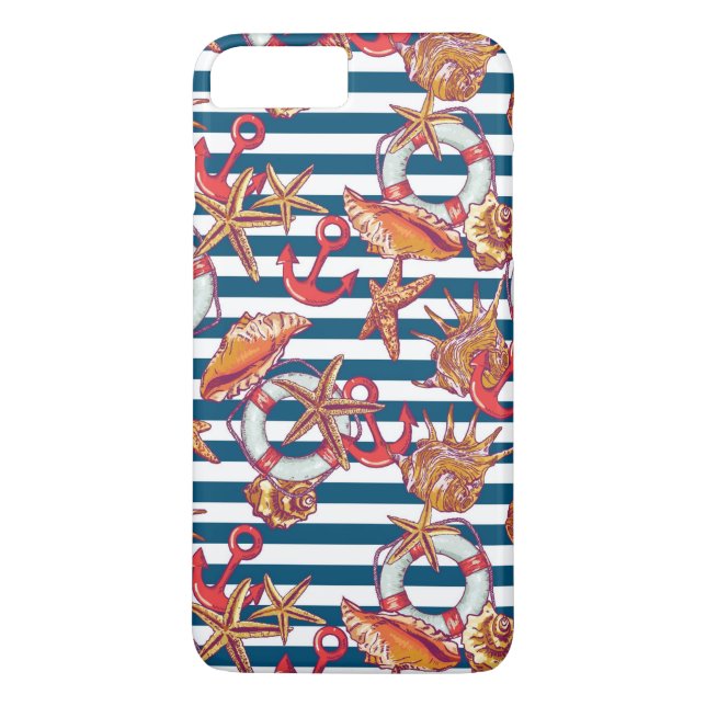 Capa Para iPhone, Case-Mate Padrão Starfish E Stripes (Verso)