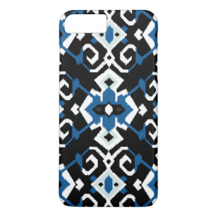 Capa iPhone 8 Plus/7 Plus Padrão tribal legal azul branco preto branco