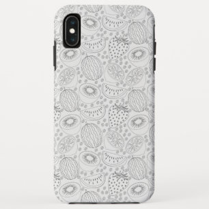 Capa Para iPhone Da Case-Mate Padrão uniforme de fruta tropical preto e branco