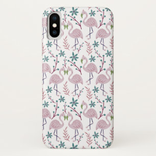 Capa Para iPhone Da Case-Mate Padrão uniforme do flamingo rosa sobre fundo branc