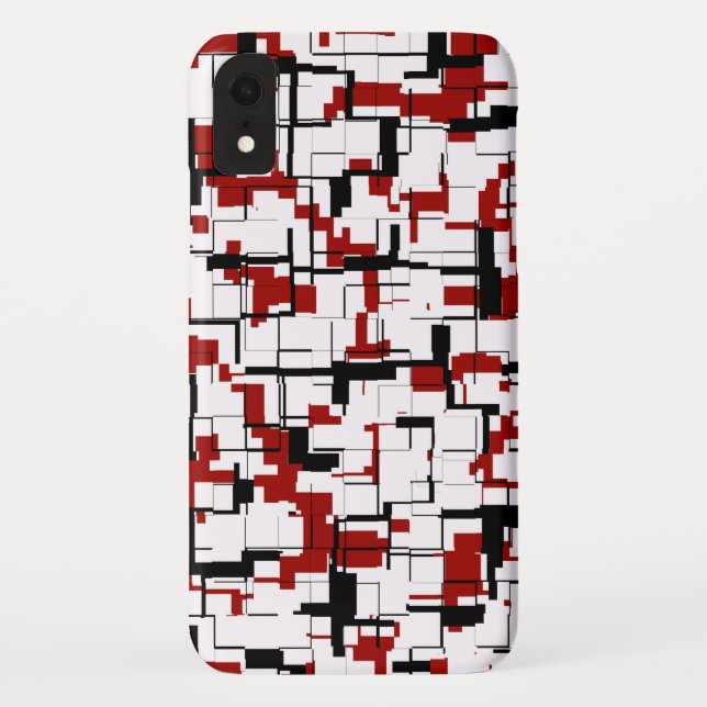 Capa Para iPhone, Case-Mate Padrão Vermelho Branco Preto da Camo Digital (Verso)