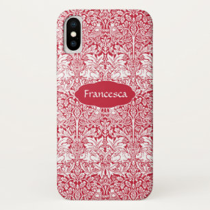 Capa Para iPhone X Padrão vermelho do coelho Morris