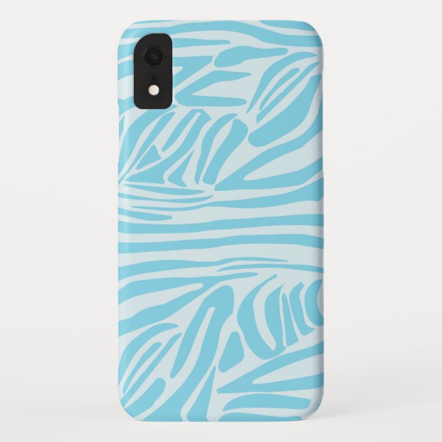 Capa Para iPhone, Case-Mate Padrão Zebra Azul (Verso)