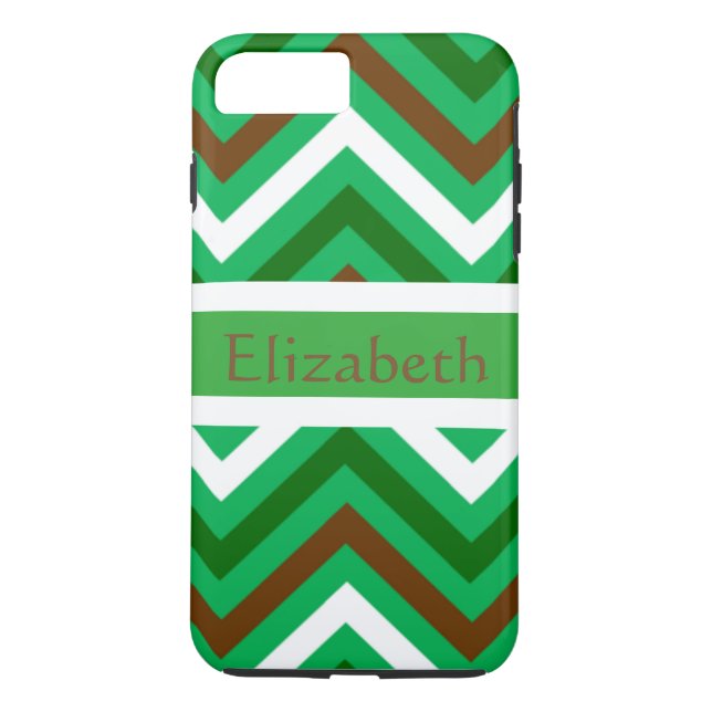 Capa Para iPhone, Case-Mate Padrão Zigzag Chevron personalizado verde e branco (Verso)