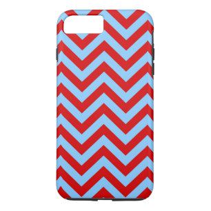 Capa iPhone 8 Plus/7 Plus Padrão ZigZag Vermelho, Azul Céu Grande
