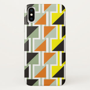 Capa Para iPhone X Padrões e quadrados retrorlaranja