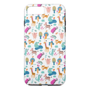 Capa iPhone 8 Plus/7 Plus Padrões para a selva e os animais corados