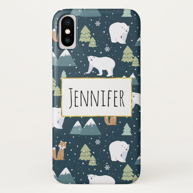 Capa Para iPhone, Case-Mate Padrões Russos De Inverno De Natal Bonito (Verso)
