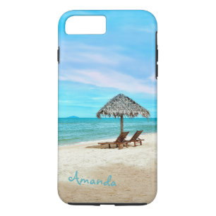 Capa iPhone 8 Plus/7 Plus Paisagem de Praia de Relaxamento Personalizada