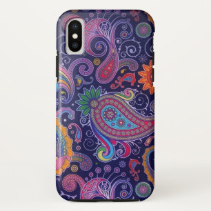 Capa Para iPhone X Paisley Purple Pink
