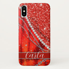 Capa Para iPhone Da Case-Mate Paixão vermelha Natal - correntes, pelo e perles