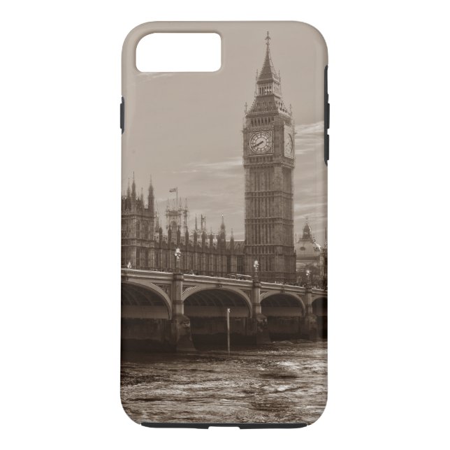 Capa Para iPhone, Case-Mate Palácio de Torre de Sepia Big Ben Westminster (Verso)