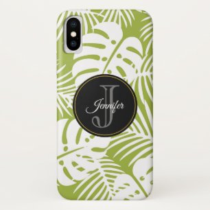 Capa Para iPhone Da Case-Mate Palma Verde Deixa Monograma de Padrão Florestal Tr
