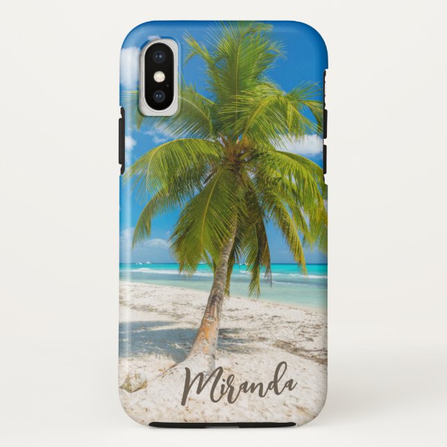 Capa Para iPhone, Case-Mate Palmeira Tropical da Praia Personalizada (Verso)