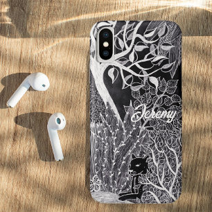 Capa Para iPhone Da Case-Mate Pantera preta na selva - desenho a lápis