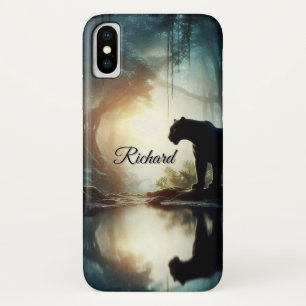 Capa Para iPhone Da Case-Mate Pantera Refletida em Piscina de Água em Nome da Se
