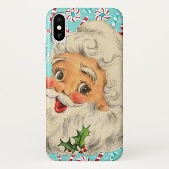 Capa Para iPhone, Case-Mate Papai noel com Peppermints (Verso)