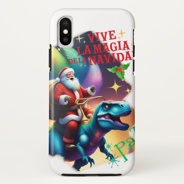 Capa Para iPhone, Case-Mate Papai Noel em um T rex (Verso)