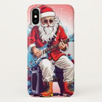 Papai Noel tocando violão