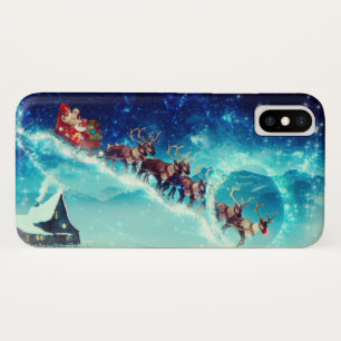 Capa Para iPhone Da Case-Mate Papai Noel voando com Reindeer