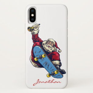 Capa Para iPhone Da Case-Mate Papais noeis engraçados no skate Feliz Natal Féria