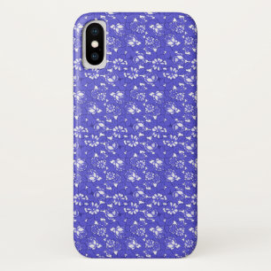 Capa Para iPhone Da Case-Mate Papel de parede Barroco - Padrão de Flor Azul