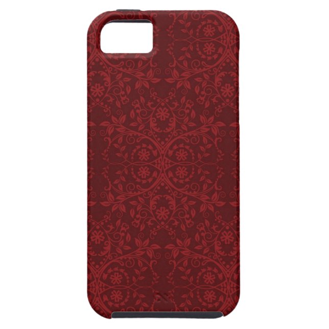 Capa Para iPhone, Case-Mate Papel de parede floral vermelho detalhado (Traseira)