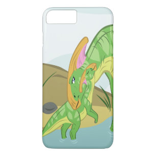 Capa iPhone 8 Plus/7 Plus Parasaurolophus Mãe e Bebê