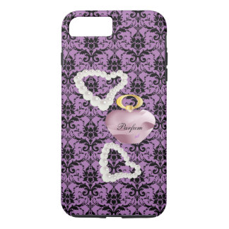 Capa iPhone 8 Plus/7 Plus Parfum&Pearls Damask Roxo iPhone7Plus Mala dura