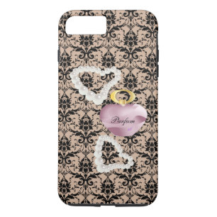 Capa iPhone 8 Plus/7 Plus Parfum & Pearls Taupe Damask iPhone7PlusMala difíc