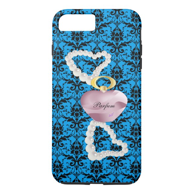 Capa Para iPhone, Case-Mate Parfum&Pearls Turquoise Damask iPhone 7Plus Case (Verso)
