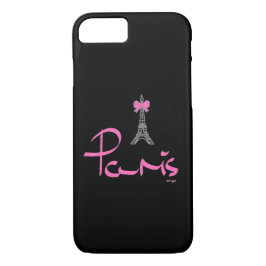 Capa iPhone 8/7 Paris - Eiffel Tower Pink Black Legal iPhone 7