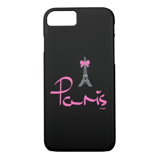 Capa Para iPhone, Case-Mate Paris - Eiffel Tower Pink Black Legal iPhone 7 (Verso)