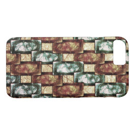 Capa iPhone 8/7 Partes retangulares verdes, escura e manchada