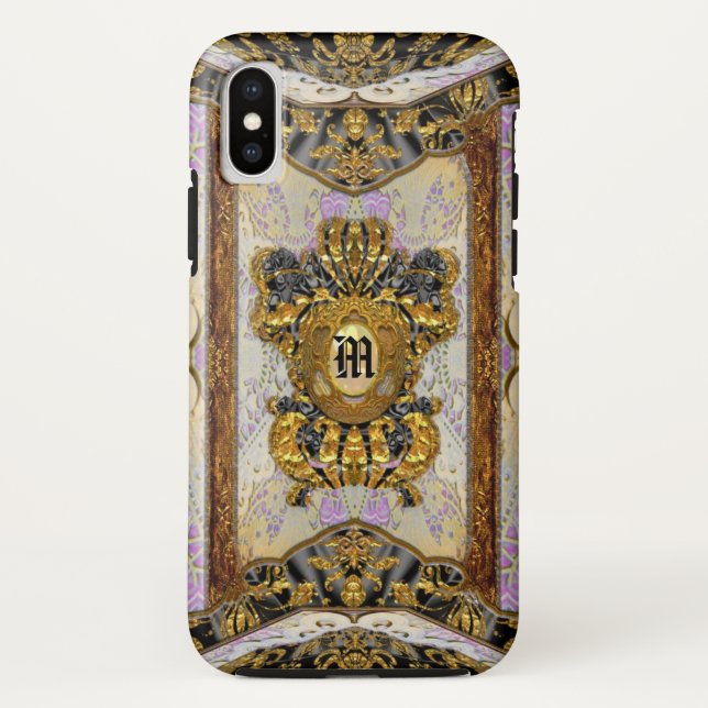 Capa Para iPhone, Case-Mate Pasamanerie Madeline Elegante Monograma Chic (Verso)