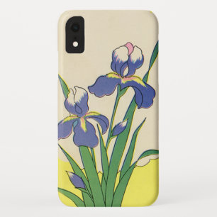 Capa Para iPhone XR Páscoa Vintage, Flores de Íris de Jardim Roxo