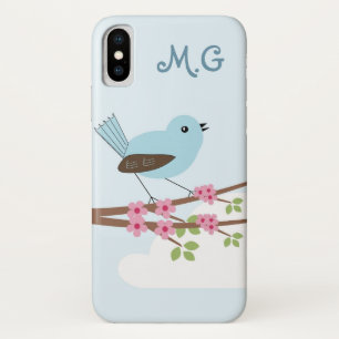 Capa Para iPhone Da Case-Mate Pássaro azul bonito na árvore da flor