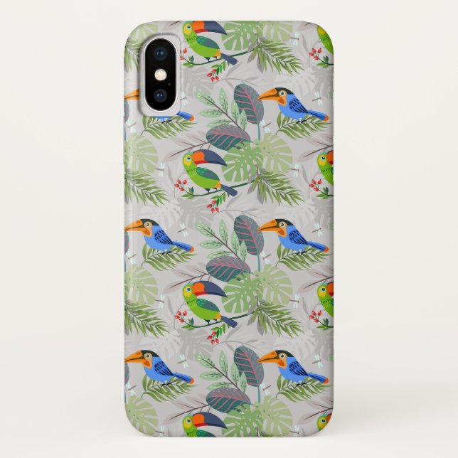 Capa Para iPhone, Case-Mate Pássaro tucano bonito, padrão de todas as aves, aq (Verso)