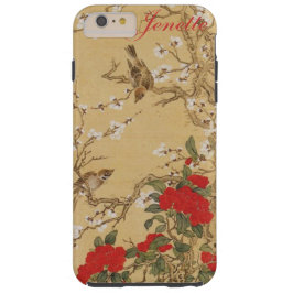 Capa Tough Para iPhone 6 Plus Pássaros e flores conhecidos personalizados do