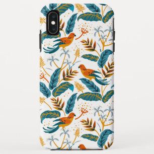 Capa Para iPhone Da Case-Mate Pássaros exóticos tropicais e padrão das folhas