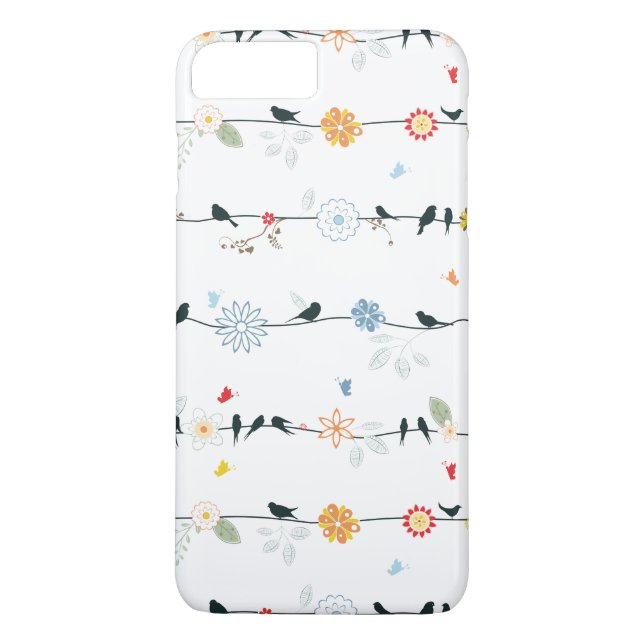 Capa Para iPhone, Case-Mate Pássaros femininos em um fio e em flores (Verso)