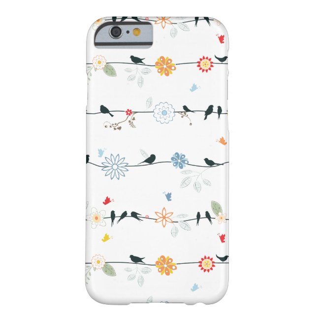 Capa Para iPhone, Case-Mate Pássaros femininos em um fio e em flores (Verso)